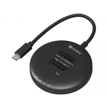 Sandberg USB3.2 Cloner Dock NVMe M.2 SSD, juoda, 20 Gbit/s