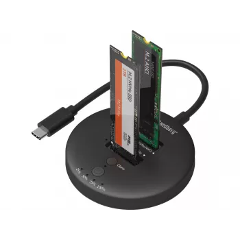 Sandberg USB3.2 Cloner Dock NVMe M.2 SSD, juoda, 20 Gbit/s