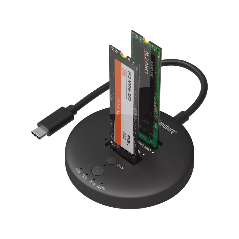 Sandberg USB3.2 Cloner Dock NVMe M.2 SSD, juoda, 20 Gbit/s