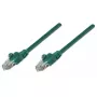 Intellinet tinklo jungiamasis kabelis, Cat6, 0,5 m, žalias, CCA, U/UTP, PVC, RJ45, auksuoti kontaktai, be kliūčių, su apsauginiu gaubtu, visam laikui garantija
