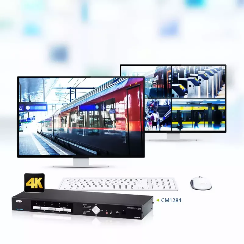 ATEN CM1284 4 prievadų USB HDMI kelių vaizdų KVMP jungiklis