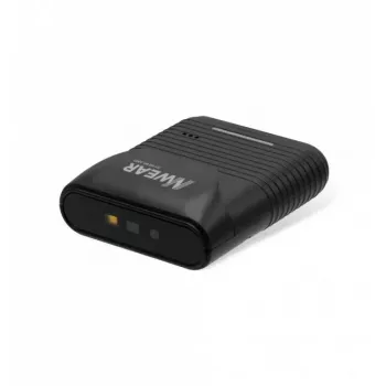 Nešiojamas brūkšninių kodų skaitytuvas Newland WD2 — 1D/2D CMOS, Bluetooth & USB, IP65, 80 m nuotolis, įmontuota Li‑Ion baterija, 43 g