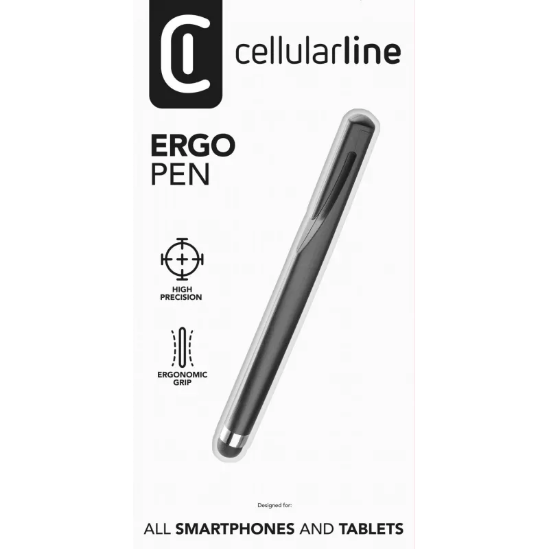 Cellularline Ergo Pen Universal – universalus liečiamojo ekrano rašiklis su ergonomiška rankena