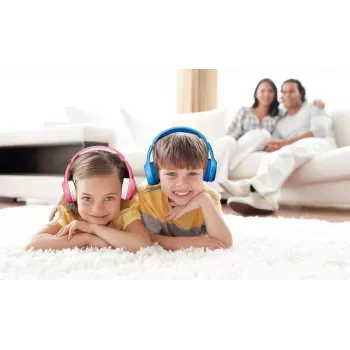 Ausinės vaikams Lenco HPB-110PK Bluetooth, 85 dB ribotuvas, rožinės