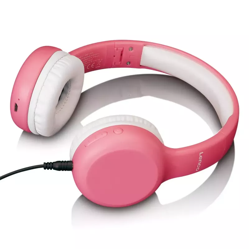 Ausinės vaikams Lenco HPB-110PK Bluetooth, 85 dB ribotuvas, rožinės