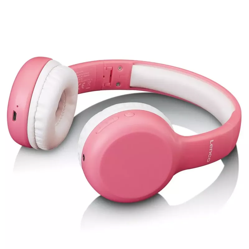 Ausinės vaikams Lenco HPB-110PK Bluetooth, 85 dB ribotuvas, rožinės
