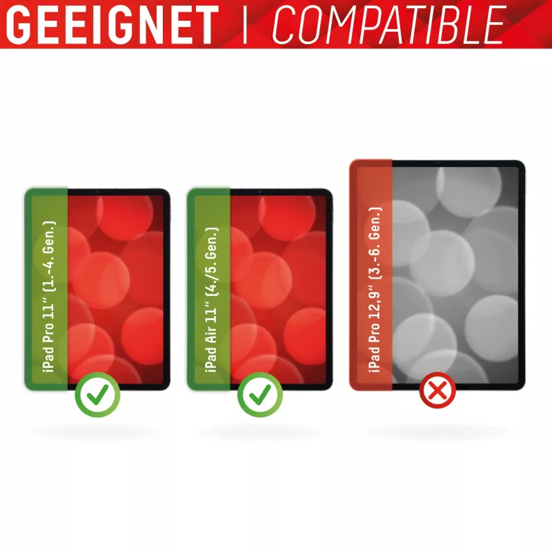 Displex Tablet Glass (9H), Apple iPad Pro 11'' (1./2./3./4. kartos)/Air (4./5. kartos), Eco montavimo rėmelis, nedūžtantis, itin plonas, nematomas
