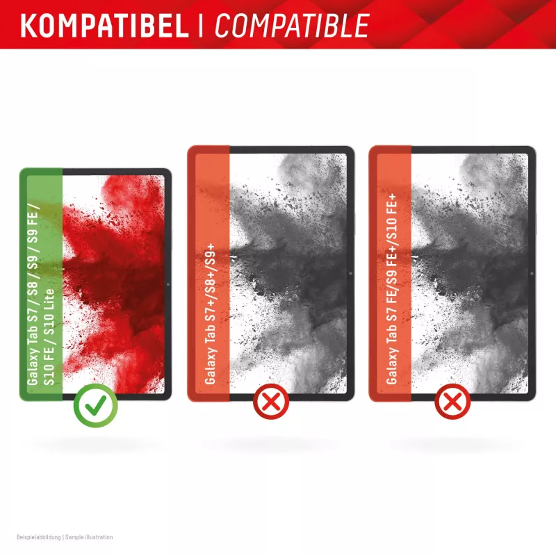 Displex Tablet Glass (9H), skirtas Samsung Galaxy Tab S7/S8/S9/S9 FE/S10 FE/S10 Lite, su Eco montavimo rėmeliu, nedūžtantis