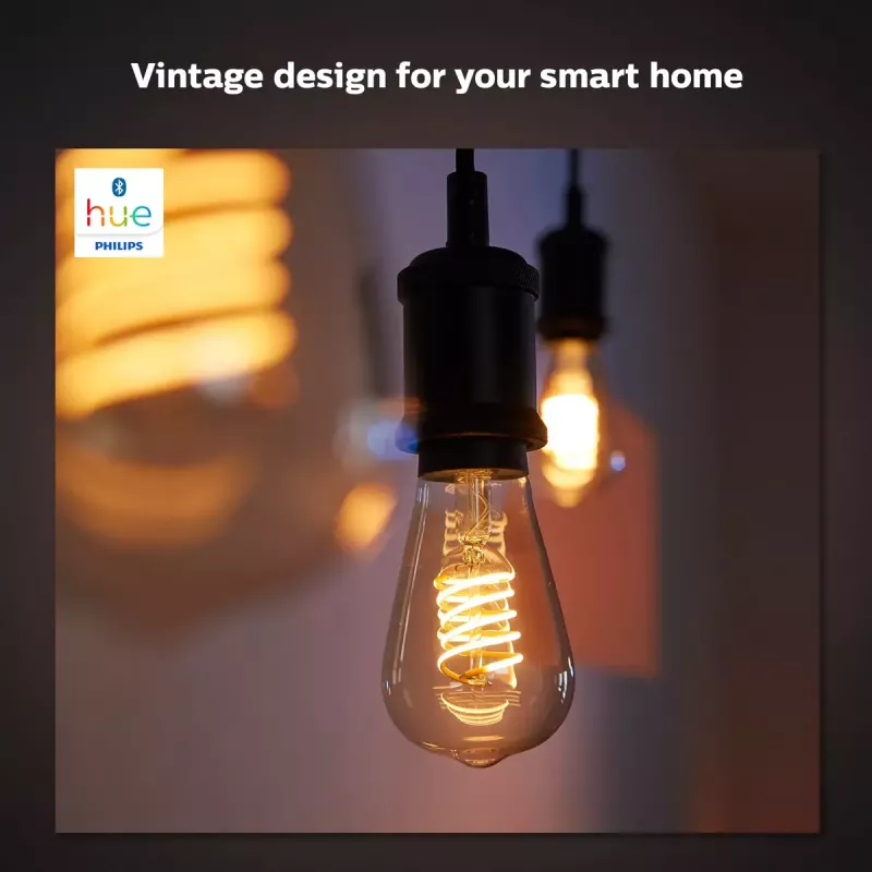 Išmanioji lemputė Philips ST64 Edison E27 Bluetooth/Zigbee, 7 W, permatoma, 60×135 mm