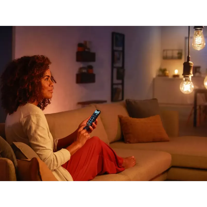 Išmanioji lemputė Philips ST64 Edison E27 Bluetooth/Zigbee, 7 W, permatoma, 60×135 mm