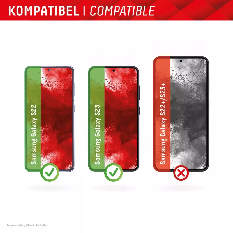Displex Screen Protector (10H) Samsung Galaxy S22/S23, Eco montavimo rėmelis, atsparus įbrėžimams