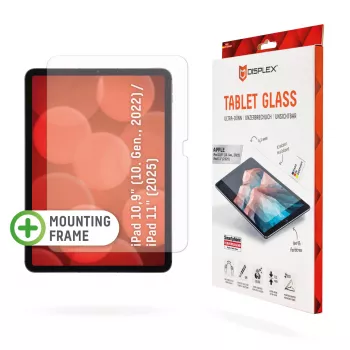 Displex Tablet Glass (9H), Apple iPad 10,9 colio (10. kartos, 2022)/11 colio (2025), Eco montavimo rėmelis, nedūžtantis