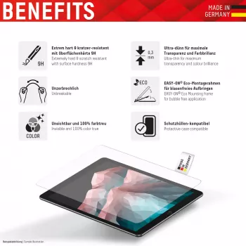 Displex Tablet Glass (9H), Apple iPad 10,9 colio (10. kartos, 2022)/11 colio (2025), Eco montavimo rėmelis, nedūžtantis