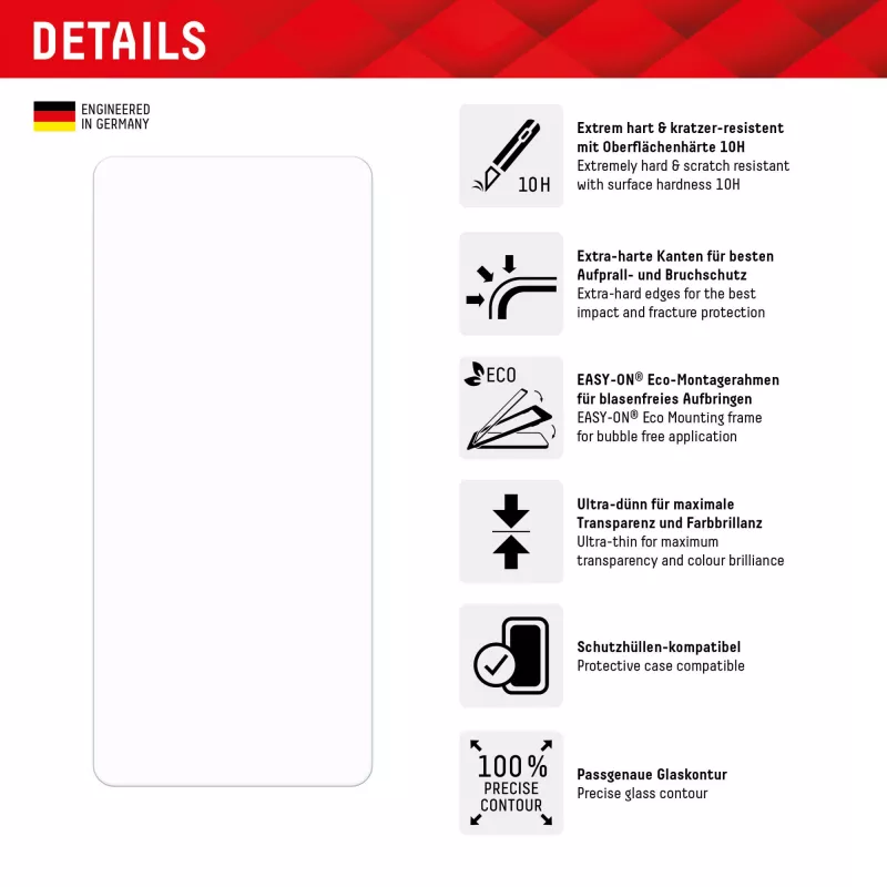 Displex Screen Protector (10H) Samsung Galaxy A54 5G, Eco Mounting Frame, atsparus įbrėžimams