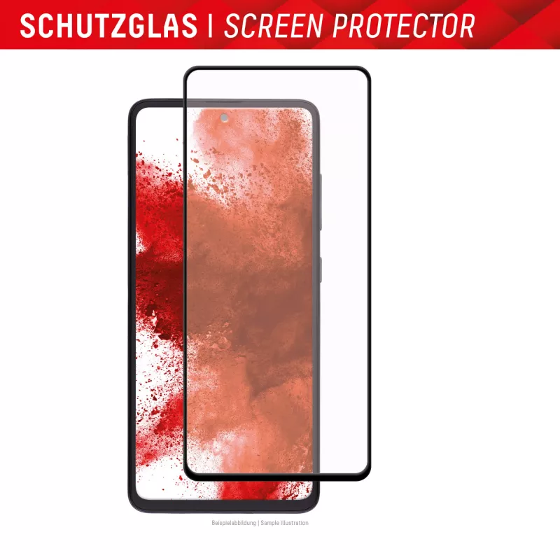 Displex Full Cover ekrano apsauginis stiklas (10H), skirtas Samsung Galaxy A54 5G, su EASY-ON® Eco montavimo rėmeliu