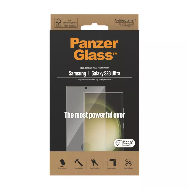 PanzerGlass ® Apsauginis stiklas Samsung Galaxy S23 Ultra | Ultra-Wide Fit