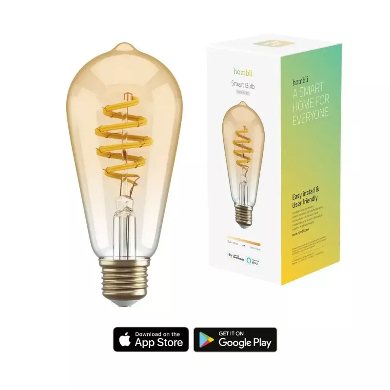 Išmanioji lemputė Hombli HBEB-0212 Wi-Fi 5,5 W, auksinė, A–G energijos klasė, Ø61×142 mm