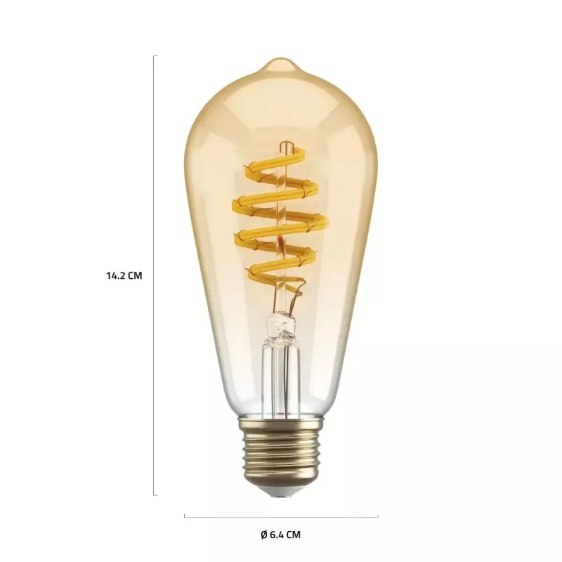 Išmanioji lemputė Hombli HBEB-0212 Wi-Fi 5,5 W, auksinė, A–G energijos klasė, Ø61×142 mm
