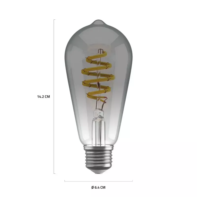 Išmanioji lemputė Avanca International BV Hombli HBEB-0211, Wi-Fi, 5,5 W, pilka, A19 (6,1×14,2 cm)