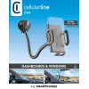 Sourcing Cellularline Hug Flexi XL universalus laikiklis su siurbtuku mobiliesiems telefonams, juodas/pilkas