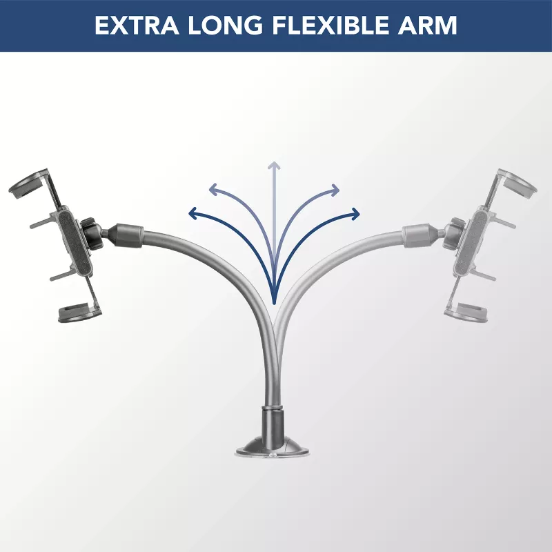 Sourcing Cellularline Hug Flexi XL universalus laikiklis su siurbtuku mobiliesiems telefonams, juodas/pilkas