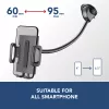 Sourcing Cellularline Hug Flexi XL universalus laikiklis su siurbtuku mobiliesiems telefonams, juodas/pilkas