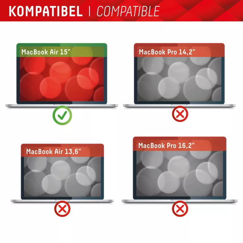 Displex PRIVACY SAFE magnetinis dvipusis privatumo filtras, skirtas MacBook Air 15 colių, matinis, 5H