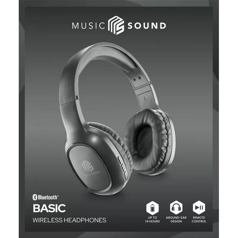 Belaidės ausinės Music Sound HEADBAND BT BASIC su mikrofonu ir nuotolinio valdymo pulteliu