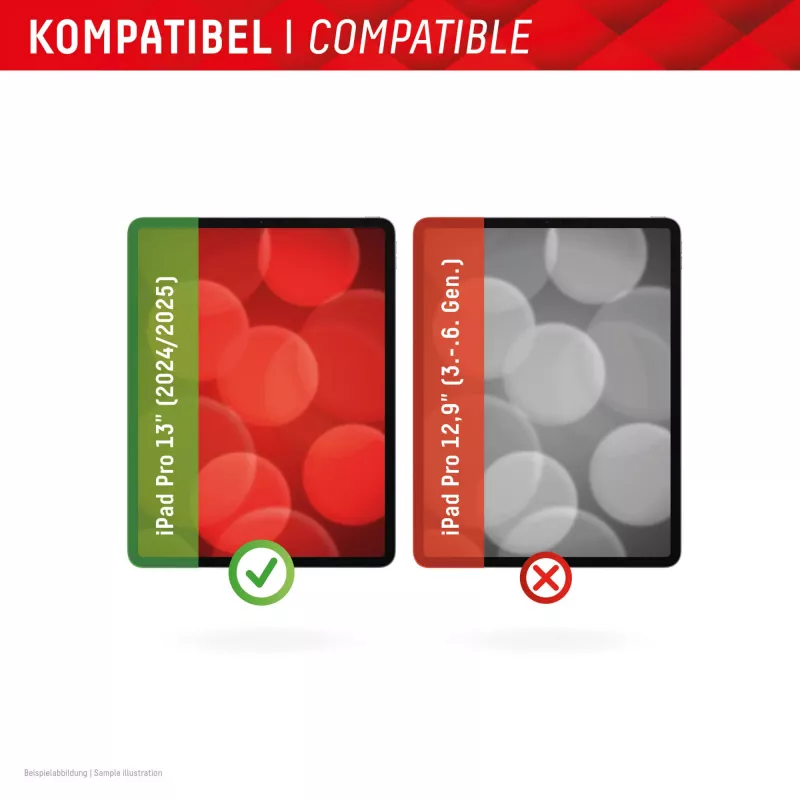 Displex stiklinė apsauga planšetei (9H), skirta Apple iPad Pro 13'' (2025/2024), su EASY-ON® Eco montavimo rėmeliu, nedūžtanti, itin plona, nematoma