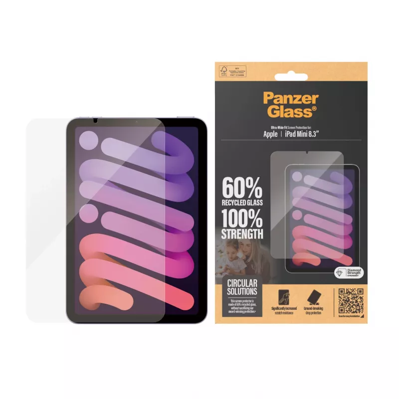 PanzerGlass® Ekrano apsauga iPad Mini 8,3'' (2021, 2024) | Ultra-Wide Fit