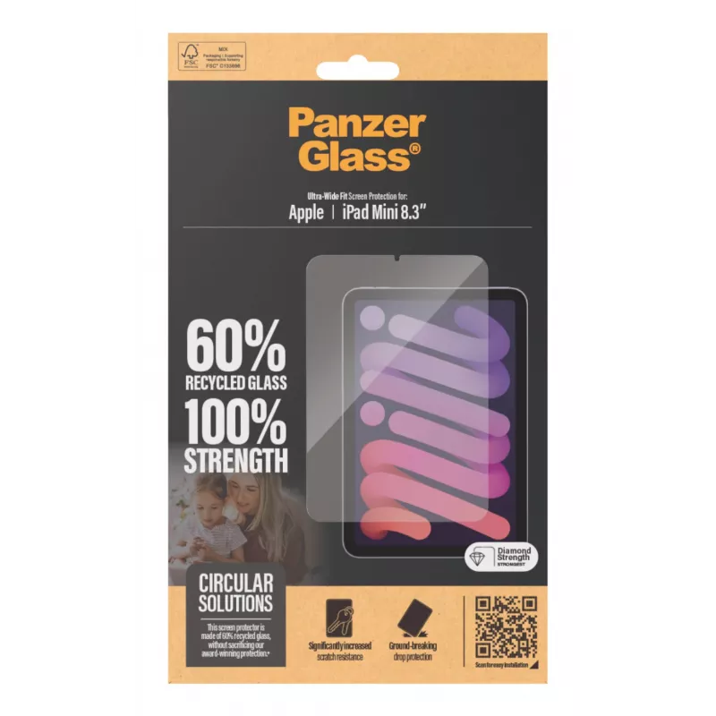 PanzerGlass® Ekrano apsauga iPad Mini 8,3'' (2021, 2024) | Ultra-Wide Fit
