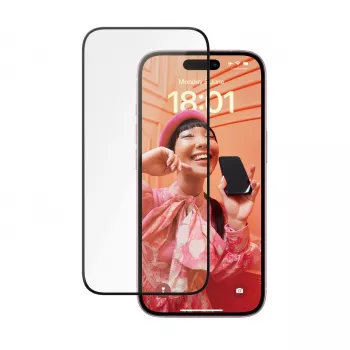 PanzerGlass Ceramic Protection apsauginis stiklas iPhone 15 Ultra-Wide Fit, atsparus įbrėžimams ir smūgiams