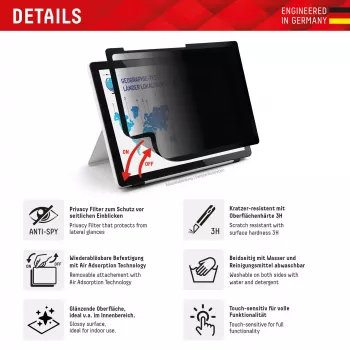 Displex TABLET PRIVACY SAFE nuimamas dvipusis privatumo filtras, skirtas iPad Pro 11'' (2025/2024)
