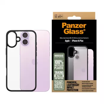 Dėklas PanzerGlass HardCase Black iPhone '24 6.7 colio permatomas