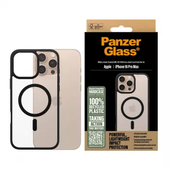 PanzerGlass HardCase Skaidrus su Juodu Rėmeliu ir MagSafe iPhone 16 Pro Max