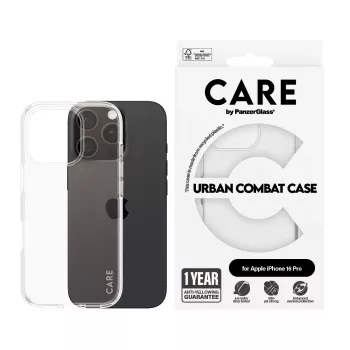 PanzerGlass CARE by Flagship Case Urban Combat Skaidrus apsauginis dėklas iPhone '24 6.3 colių Pro