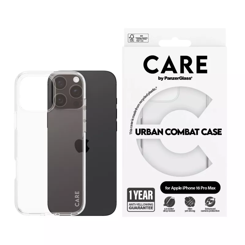 PanzerGlass CARE by ® Flagship Case Transparent Urban Combat iPhone '24 6.9 colio Pro