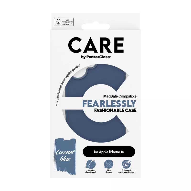 Dėklas PanzerGlass CARE by Fashionable Case Blue su MagSafe, iPhone 16