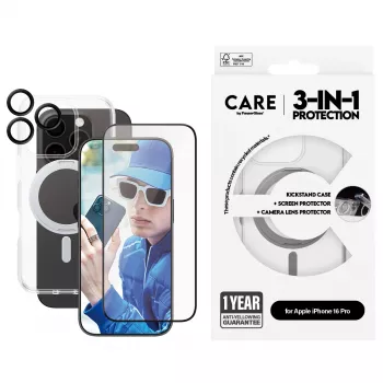 PanzerGlass CARE by ® 3-in-1 Ceramic Bundle iPhone 16 Pro