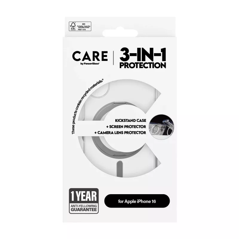 PanzerGlass CARE by ® 3-in-1 Ceramic Bundle iPhone 16