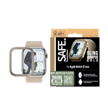 PanzerGlass SAFE. by ® Bling Bumper Gold Apple Watch Series 10 42mm Skaidrus