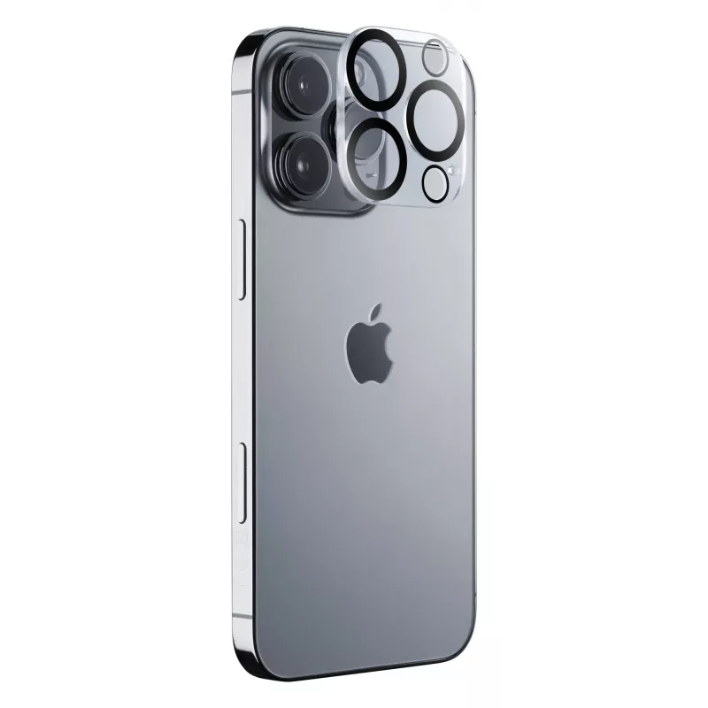 Cellularline apsauginis stiklas fotoaparatui, skirtas Apple iPhone 16 Pro Max, permatomas, atsparus įbrėžimams ir smūgiams