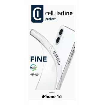 Cellularline Fine Case FINECIPH16T skaidrus dėklas iPhone 16 telefonui