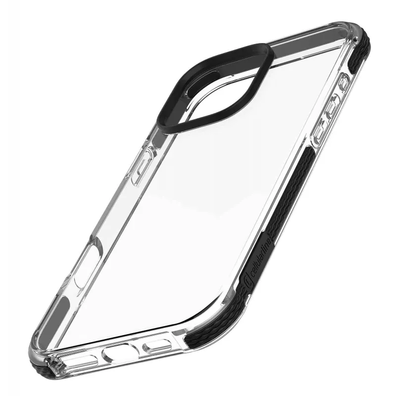Cellularline Strong Guard dėklas iPhone 16 Pro išmaniajam telefonui, permatomas
