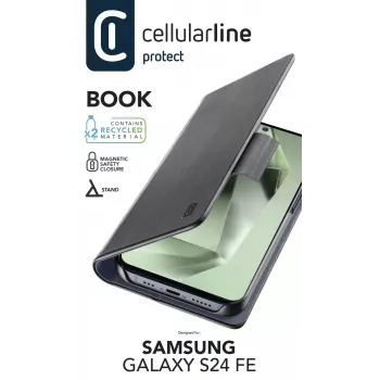 Cellularline Book Galaxy S24 FE dėklas su kortelių kišene ir magnetiniu užsegimu