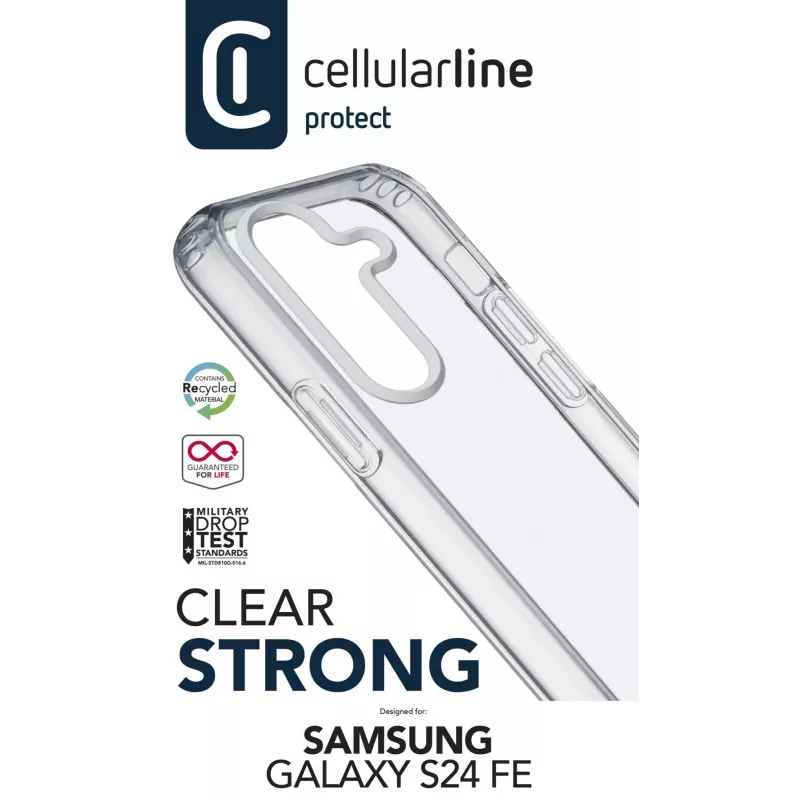 Cellularline Clear Strong Case CLEARDUOGALS24FET telefono dėklas Samsung S24 FE, skaidrus