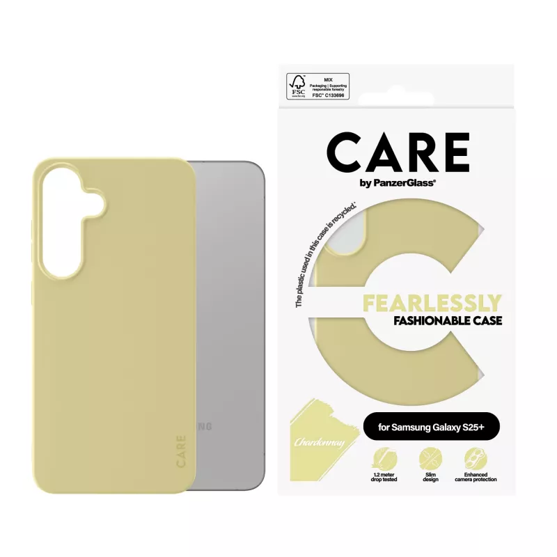 PanzerGlass CARE™ by ® Case Chardonnay Samsung Galaxy S25+ dėklas, Samsung Galaxy S25+, geltona