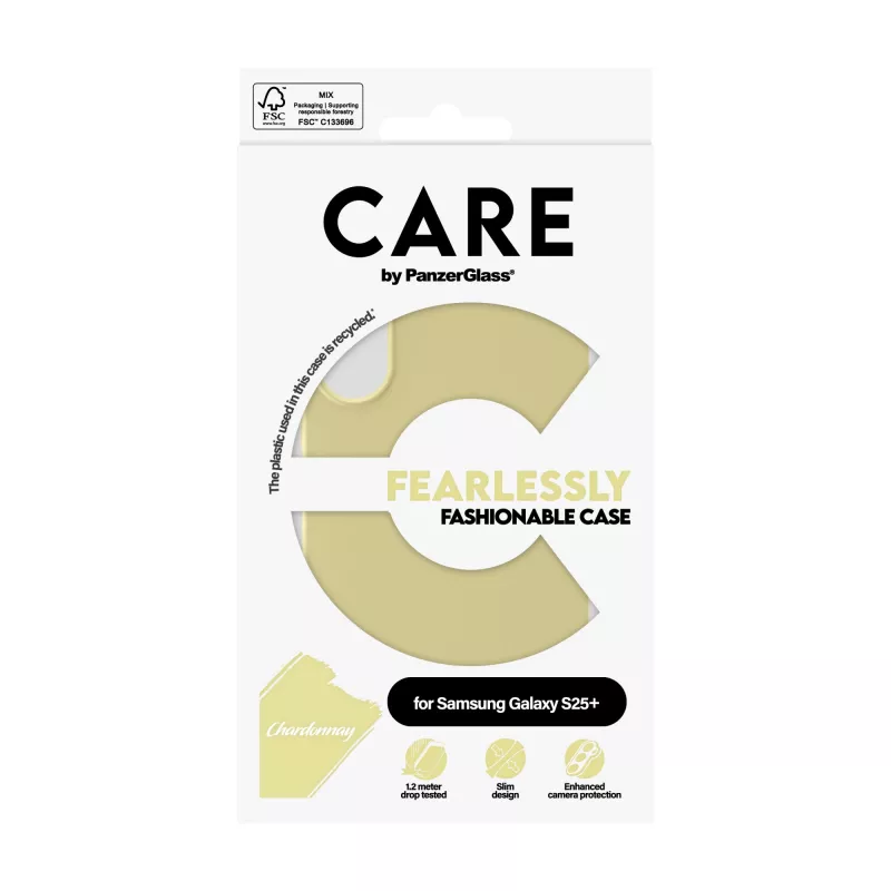 PanzerGlass CARE™ by ® Case Chardonnay Samsung Galaxy S25+ dėklas, Samsung Galaxy S25+, geltona