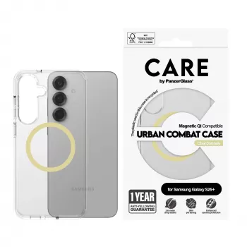 PanzerGlass CARE™ by ® Urban Combat Case Transparent w. Chardonnay Qi Compatible Samsung Galaxy S25+