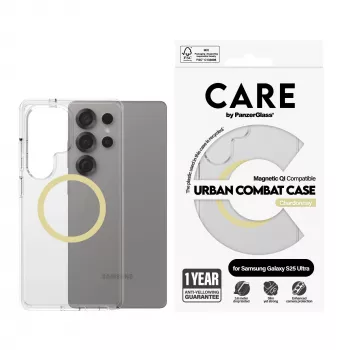 PanzerGlass CARE™ by ® Urban Combat Dėklas Skaidrus su Chardonnay, Qi suderinamas, Samsung Galaxy S25 Ultra
